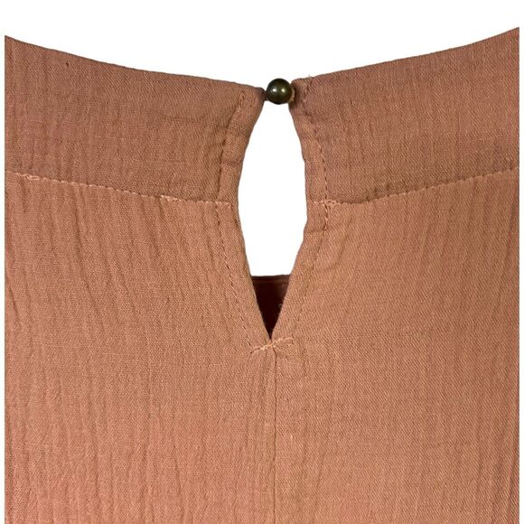 Anthropologie Entro Babydoll Mini Dress BOHO Keyhole Medium NEW Short Sleeves - Picture 3 of 9